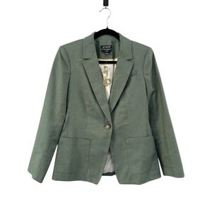 NWT J. Crew Helena Blazer Size 2 Sage Green Single Button Linen‎ Career